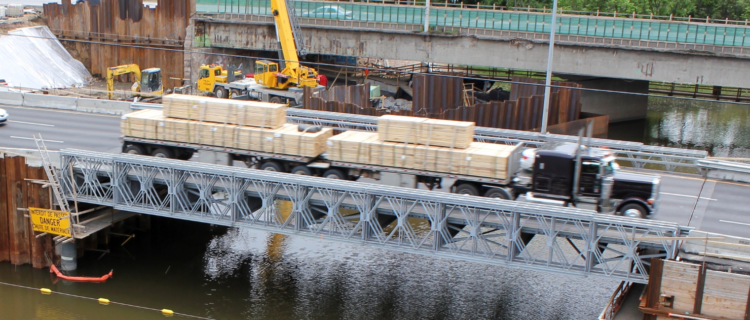 Acrow Modular Steel Detour Bridge in Quebec, Canada