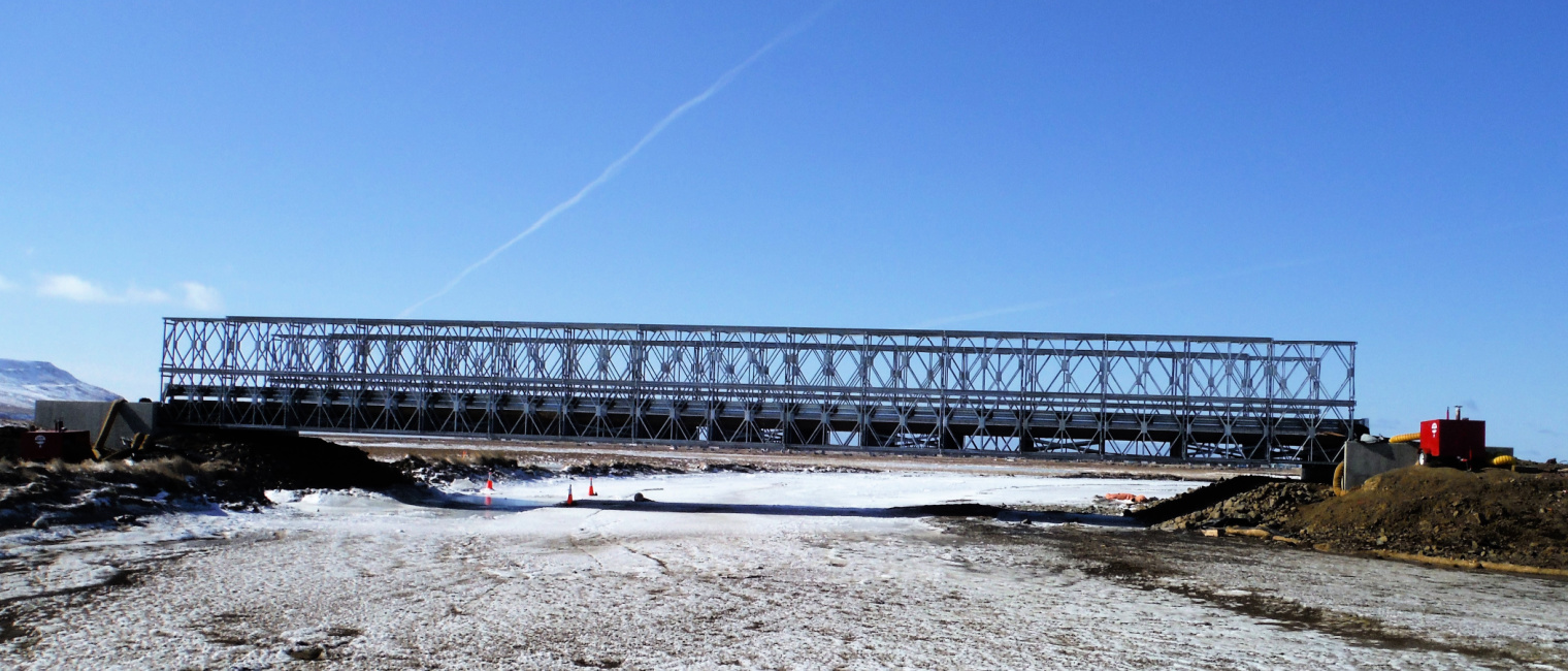 Tununak Airport bridge in Alaska, USA