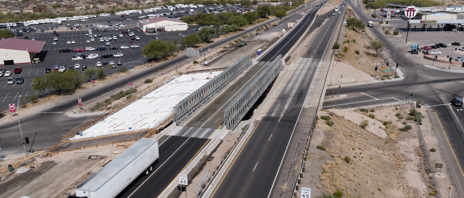 Construction detour bridge on I10 in Arizona, USA