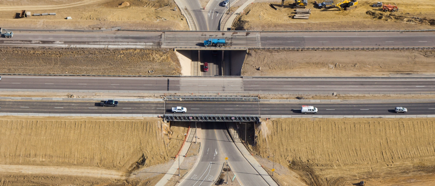 Interstate 25 expansion detour bridge in Colorado, USA