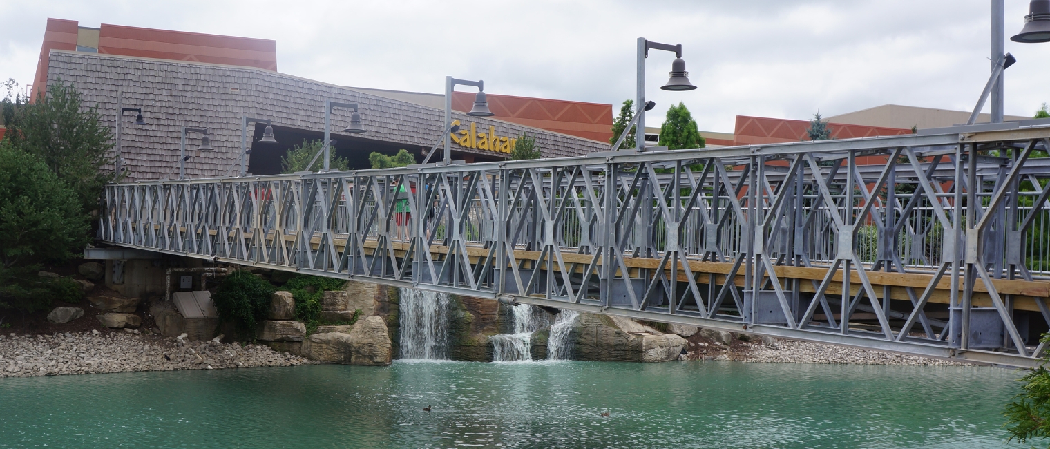 Pedestrian bridge at Kalahari Resort in Sandusky, Ohio, USA