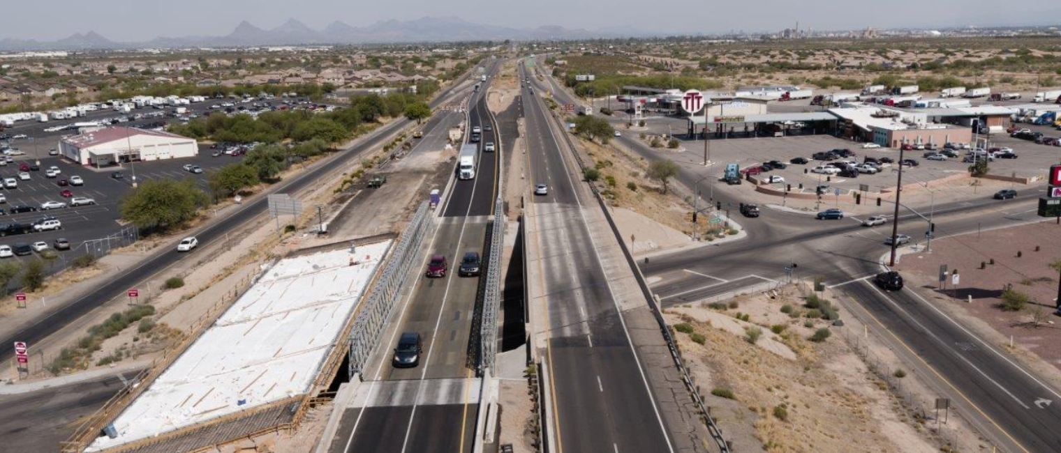 Construction detour bridge on I10 in Arizona, USA