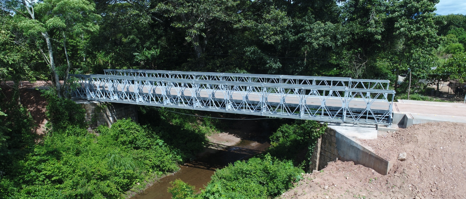 Replacement bridge after Hurricane Eta hit Honduras