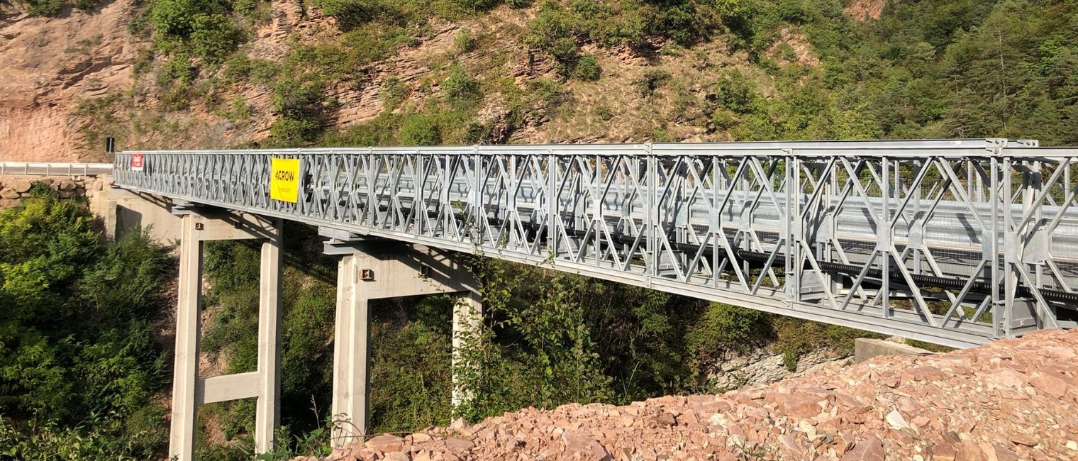 Detour bridge after landslide in Italy