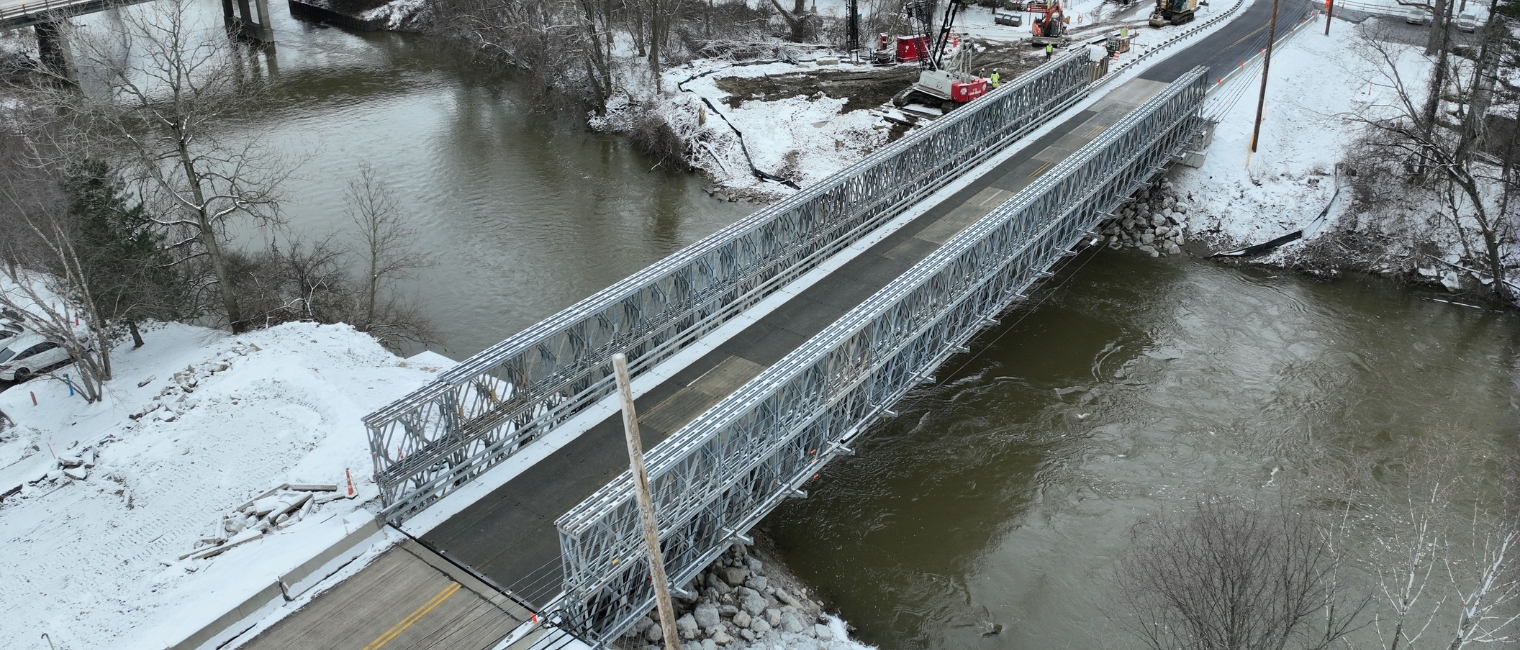 Temorary detour bridge in Ohio, USA